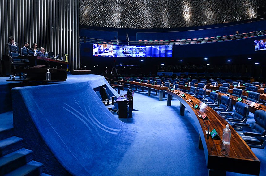 O Plenário do Senado durante a votação desta terça-feira O Plenário do Senado durante a votação desta terça-feira